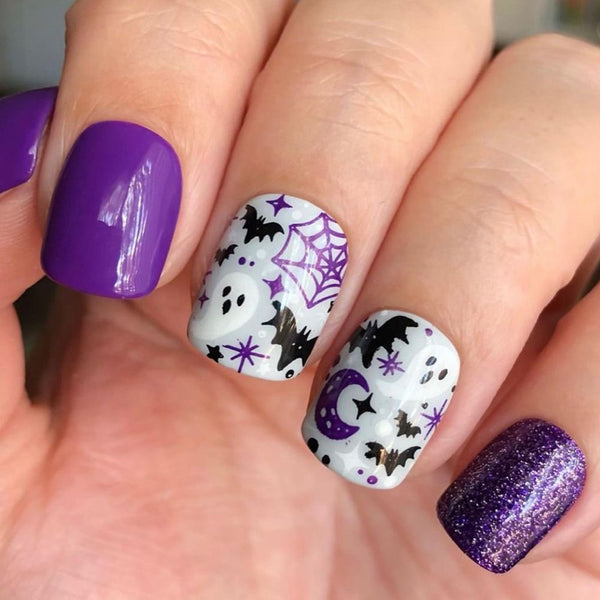 Purple glitter ghost web