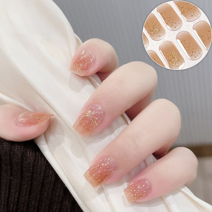 Semicured UV gel nail sticker kit