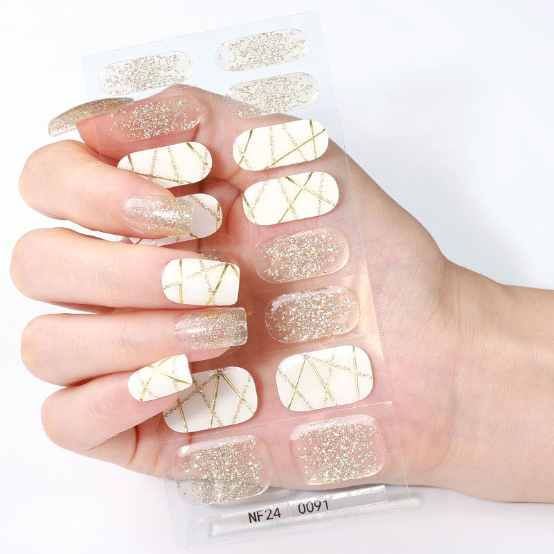 Semicured UV gel nail sticker kit