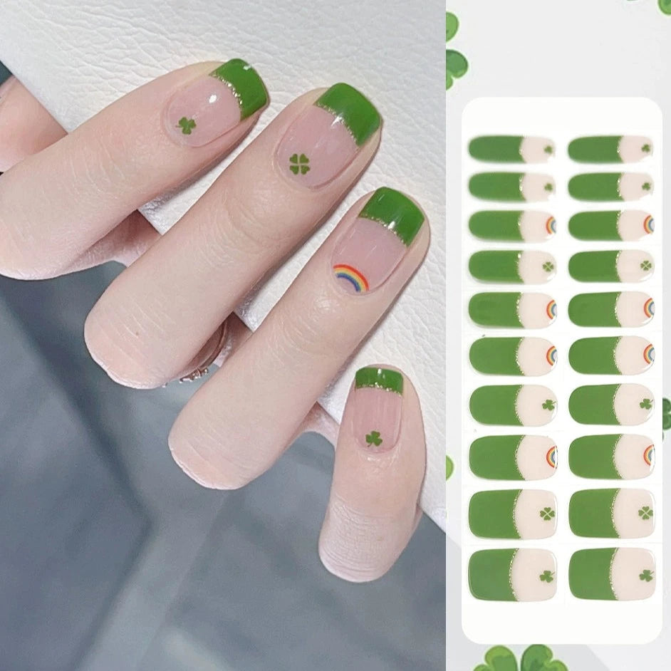 Semicured UV gel nail sticker kit