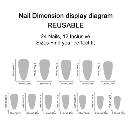 24pcs/Set Press On Nails