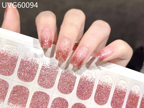UV gel nail sticker semi-cured