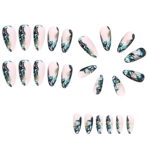 Green Halo Dye Droplet Nail