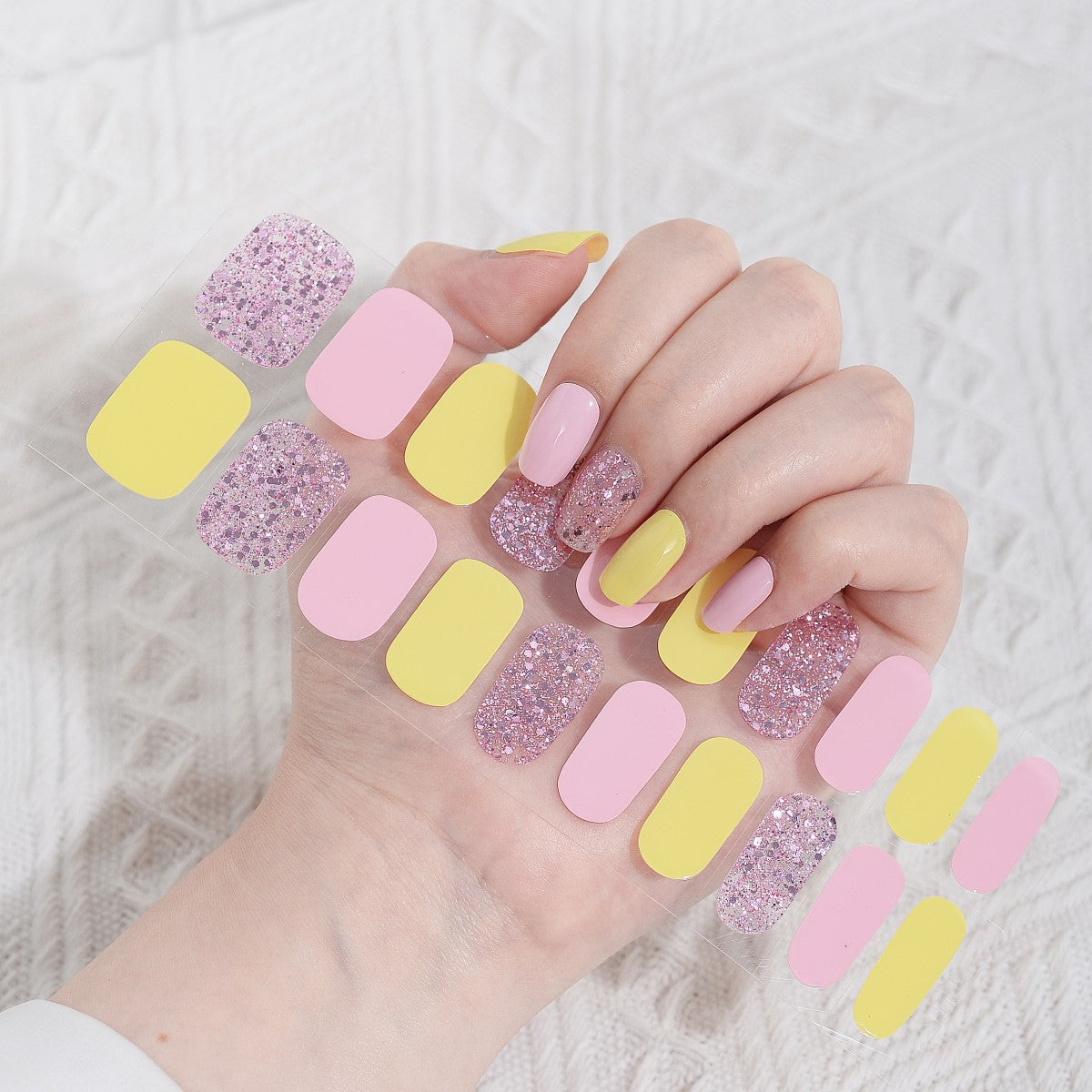 Semicured UV gel nail sticker kit