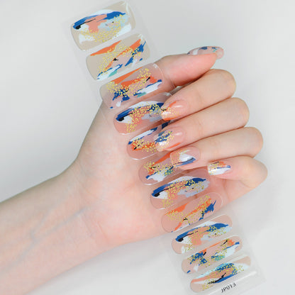 Semicured UV gel nail sticker kit