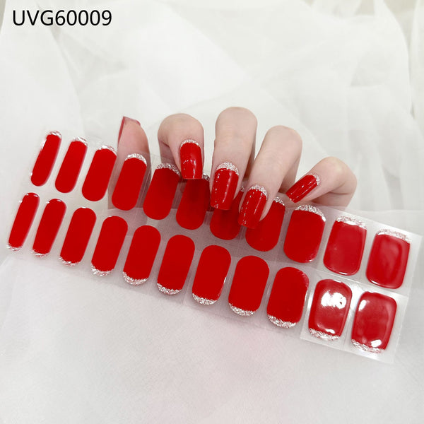 UV gel nail sticker semi-cured