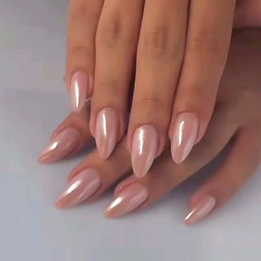 Electroplated pink manicure