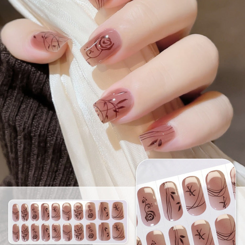 Semicured UV gel nail sticker kit