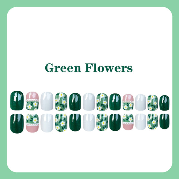 Dark green flowers
