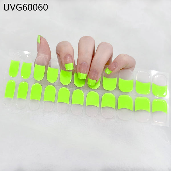 UV gel nail sticker semi-cured