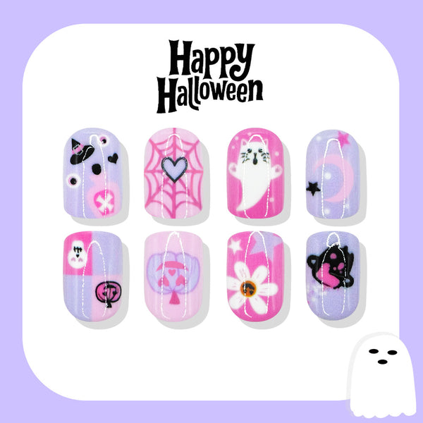 Cute ghost pumpkin love cobweb