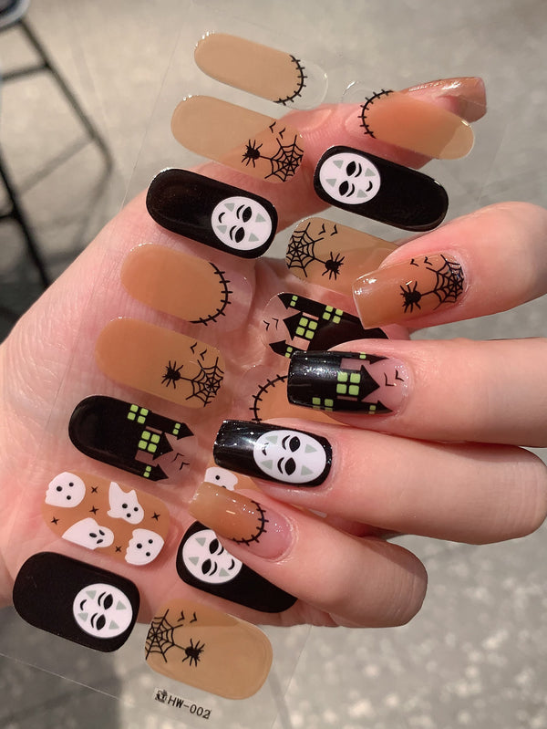 Halloween new nail wraps full stickers