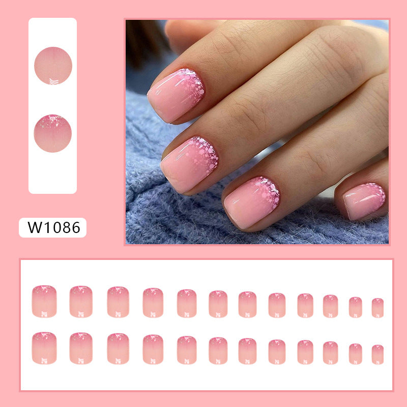 Cute Sparkling Pink Fresh Nail Enhancement