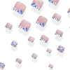 White and Blue Polka Dot French Flowers