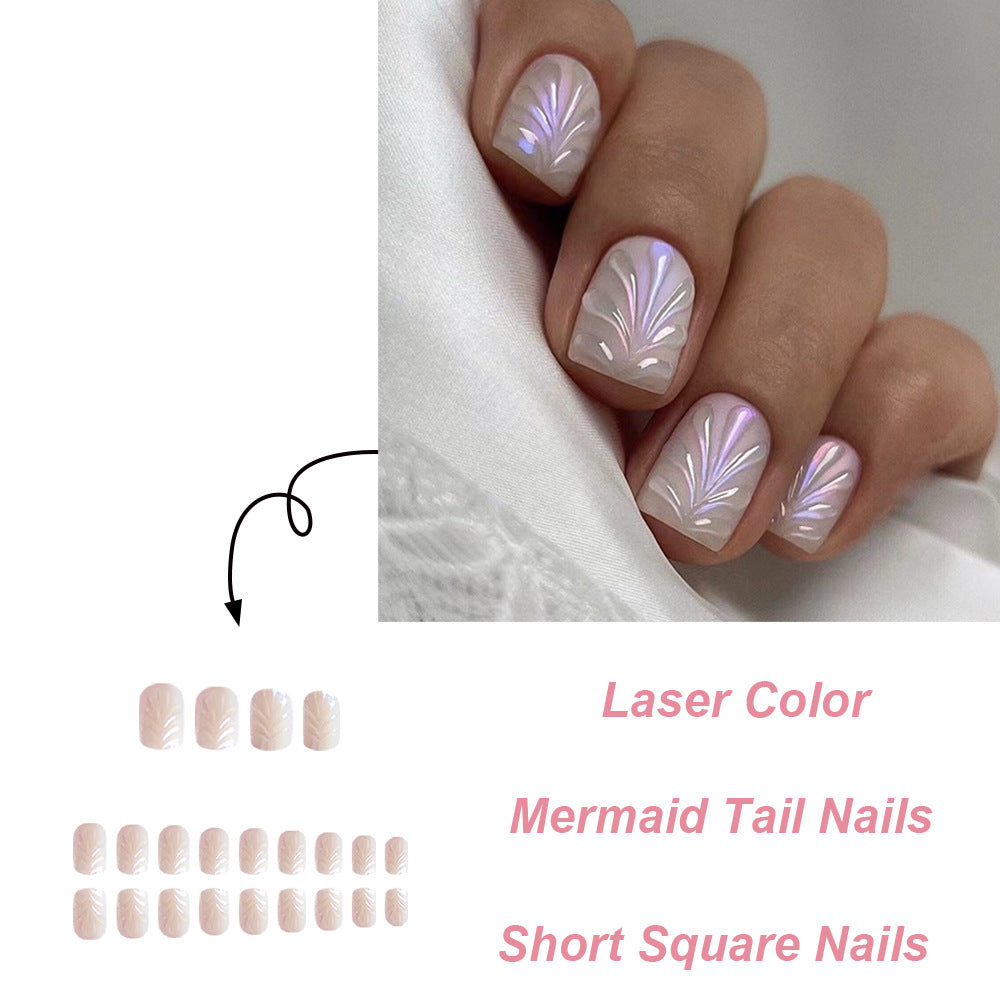 Fish tail whitening false nail