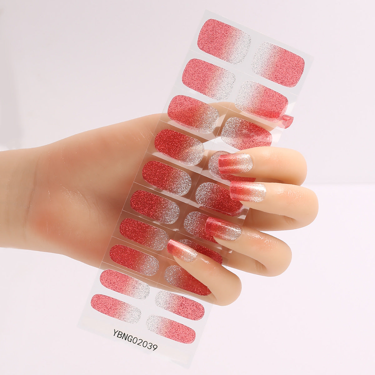 Semicured UV gel nail sticker kit