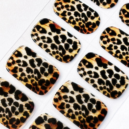 Semicured UV gel nail sticker kit Pure desire leopard print