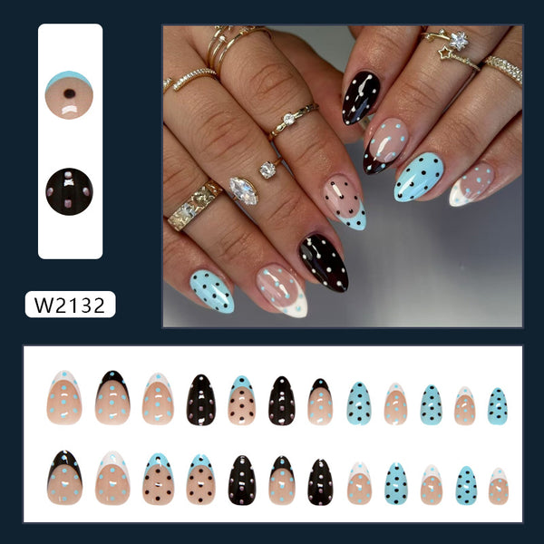 Blue brown polka dot