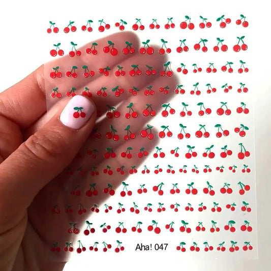 3D Sweet Cherry Fruit Nail Art Stickers