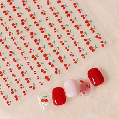 3D Sweet Cherry Fruit Nail Art Stickers