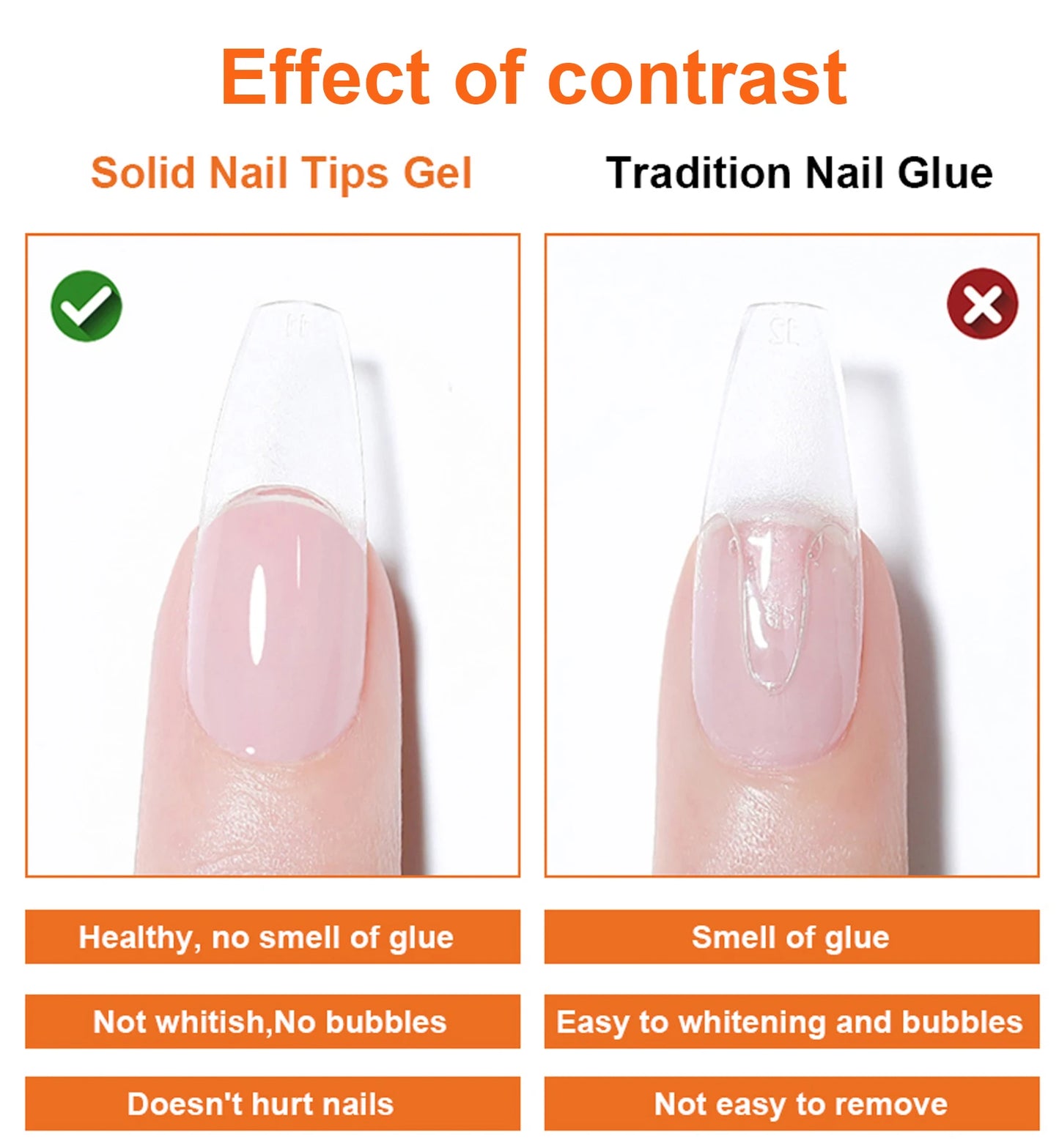 15g/8g Solid Nail Tips Gel For Press On False Nail Tips