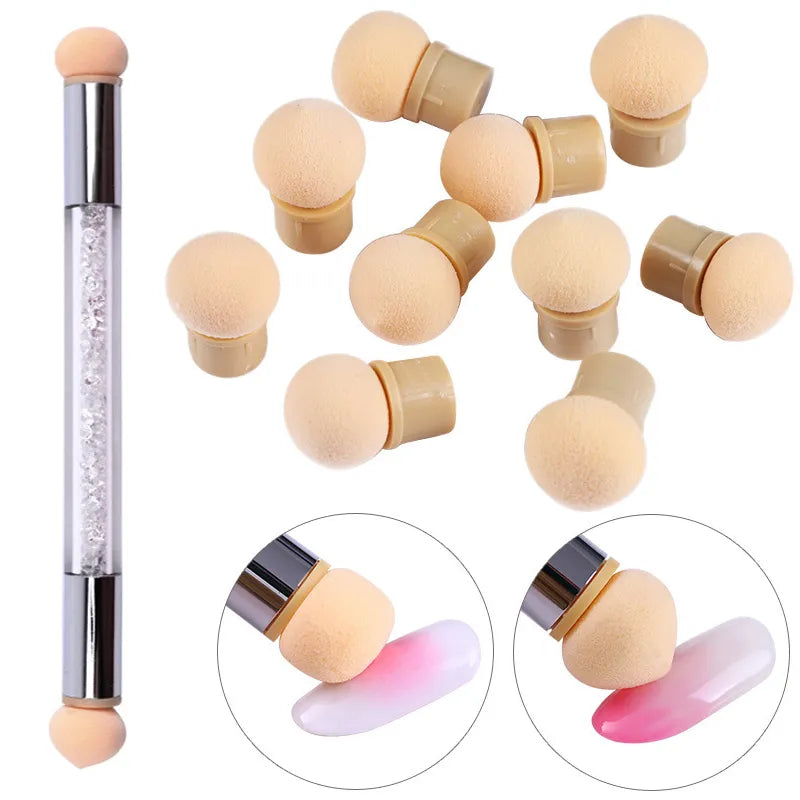 Gel Polish Color Gradient Brush Glitter Powder Dotting Pen For Manicure Accessories Tools