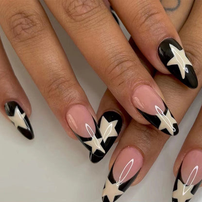 Wearable Silver Stripes False Nails