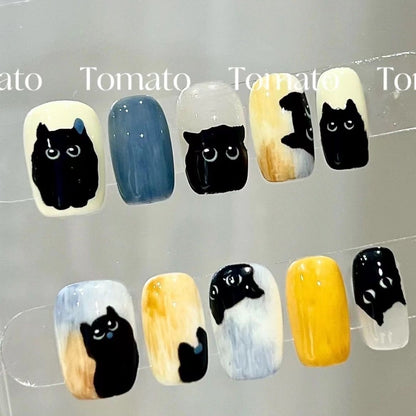 Cat handmade fake nail