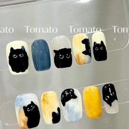 Cat handmade fake nail