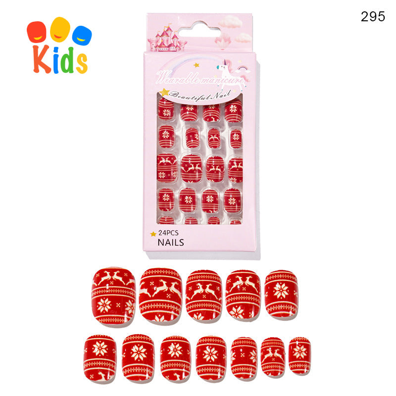 Mini press on nails for kids 24Pcs-12Size PNT-27