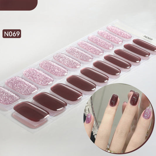 Semicured UV gel nail sticker kit N069