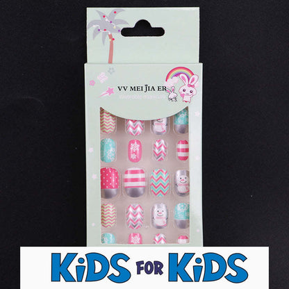 Mini Press On Nails For Kids 24 Pcs KPN1-14