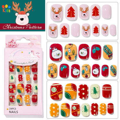 Mini press on nails for kids 24Pcs-12Size PNT-27