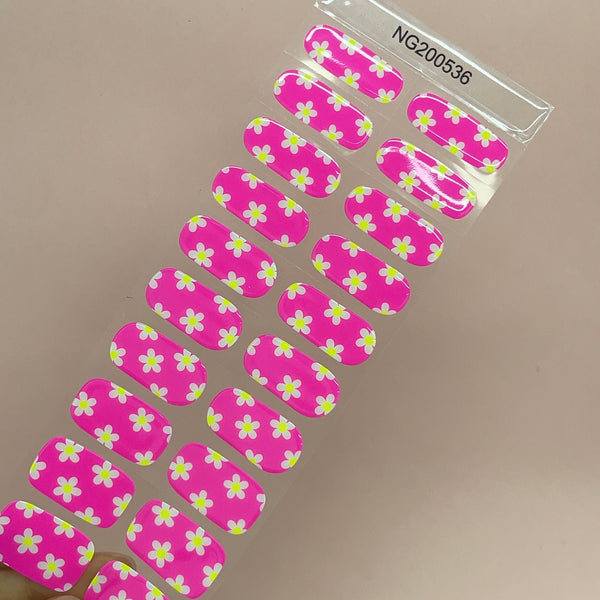 Semicured UV gel nail sticker pink