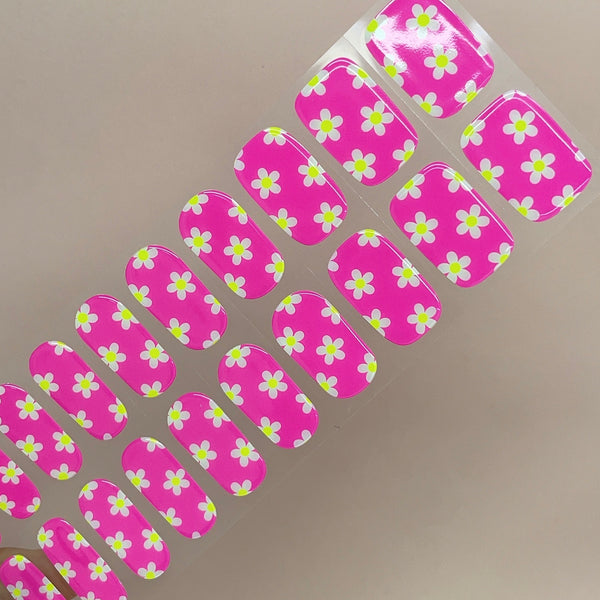 Semicured UV gel nail sticker pink