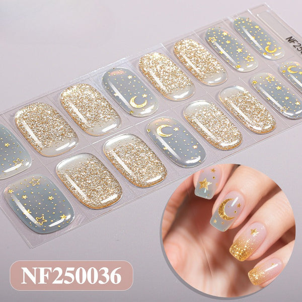 Semicured nail stickers