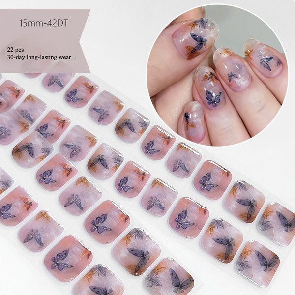 Semi-cured gel uv strips short nails 42DT