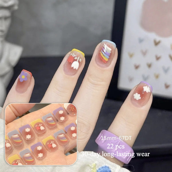 Semi-cured gel uv strips short nails
