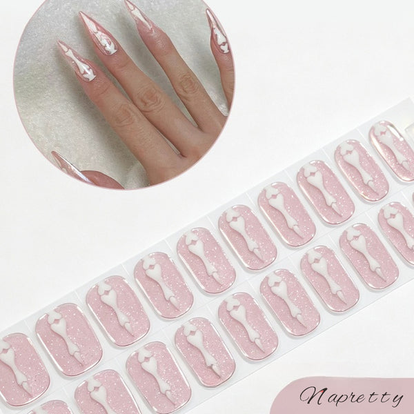 2026 New Christmas Gel Nail Sticker Lighting Harden Semi-Curing Nail Sticker