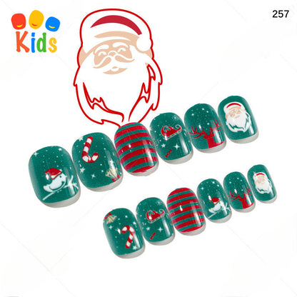 Mini press on nails for kids 24Pcs-12Size PNT-27