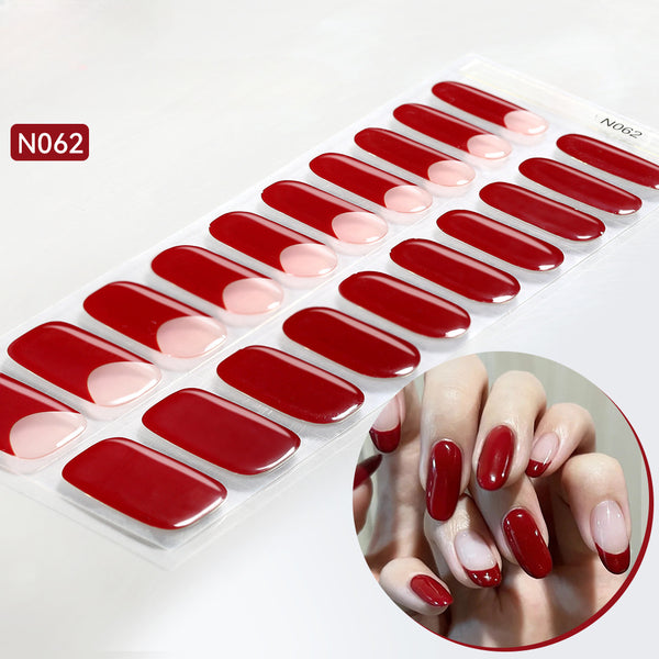 Semicured UV gel nail sticker kit