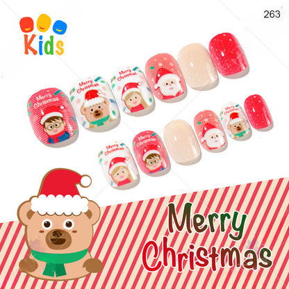 Mini Press On Nails For Kids 24Pcs-12Size