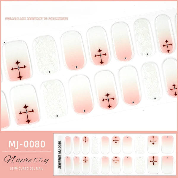 Pumpkin UV semi-cured gel manicure sticker