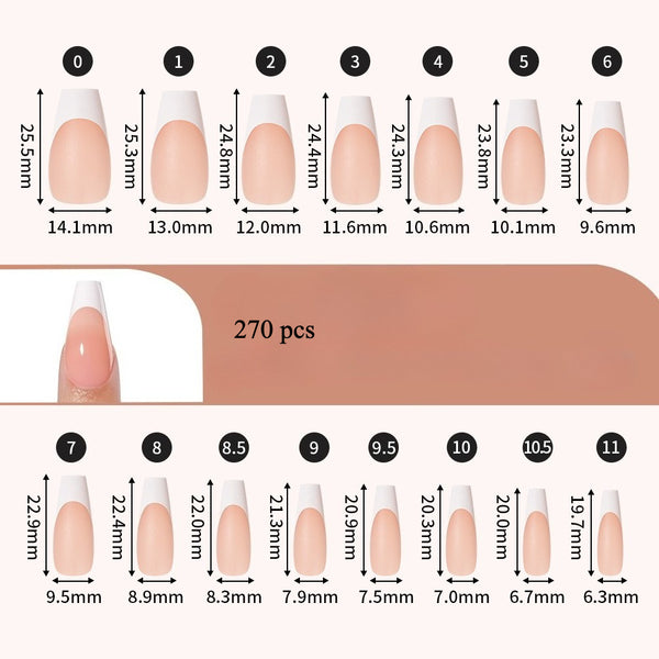 270 pcs French wearing nail pads