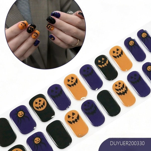 2026 New Christmas Gel Nail Sticker Lighting Harden Semi-Curing Nail Sticker
