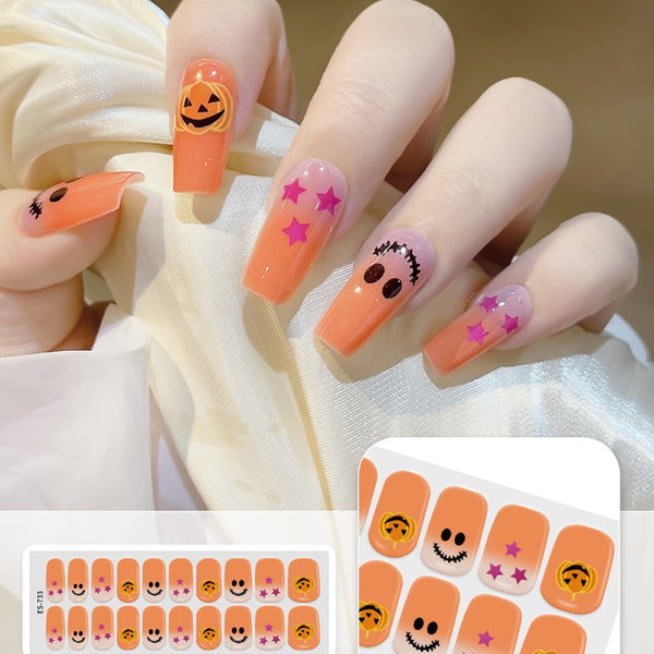 2026 New Christmas Gel Nail Sticker Lighting Harden Semi-Curing Nail Sticker
