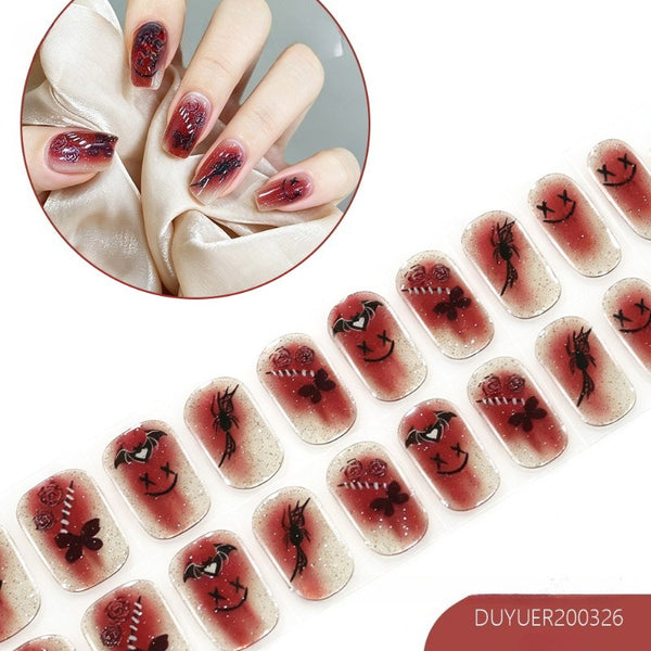 2026 New Christmas Gel Nail Sticker Lighting Harden Semi-Curing Nail Sticker