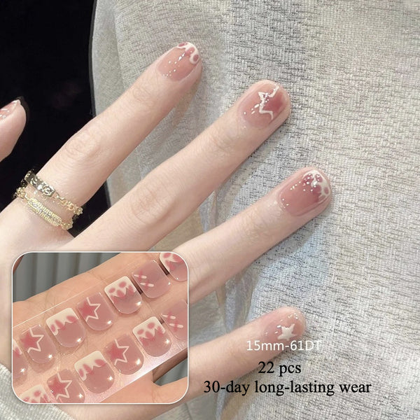 Semi-cured gel uv strips short nails 61DT