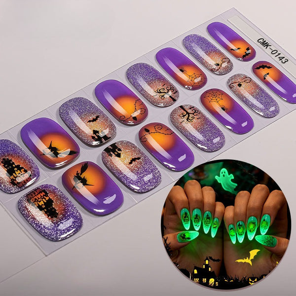 Halloween luminous dark UV-free nail sticker CMK0143