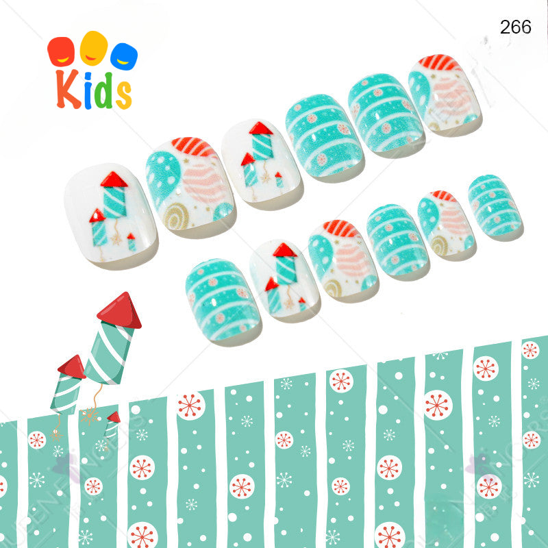 Mini press on nails for kids 24Pcs-12Size PNT-27